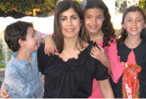 Jackie Broad with her children